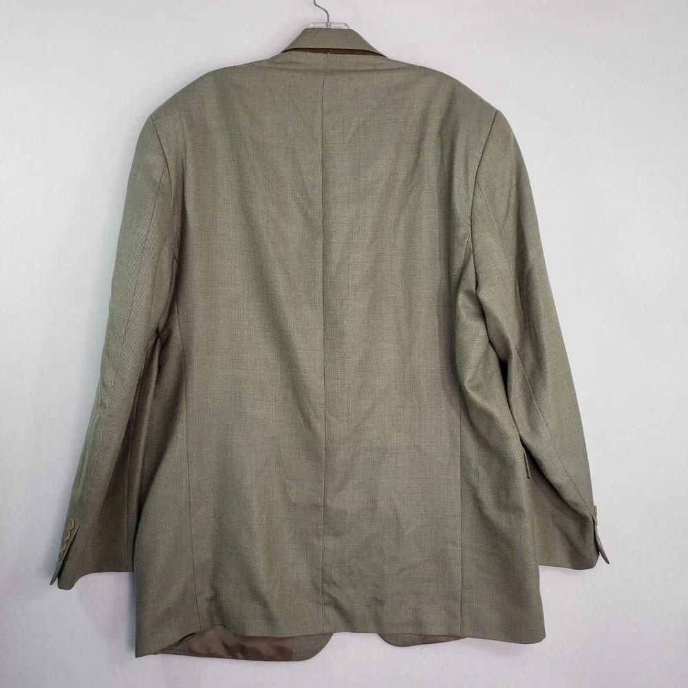 Ralph‎ Lauren Blazer Mens 44L Beige Silk Wool Two Button Sport Coat Dillards